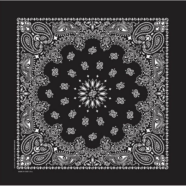 PAISLEY BANDANA IN PINK AND BLACK AND 100% COTTON